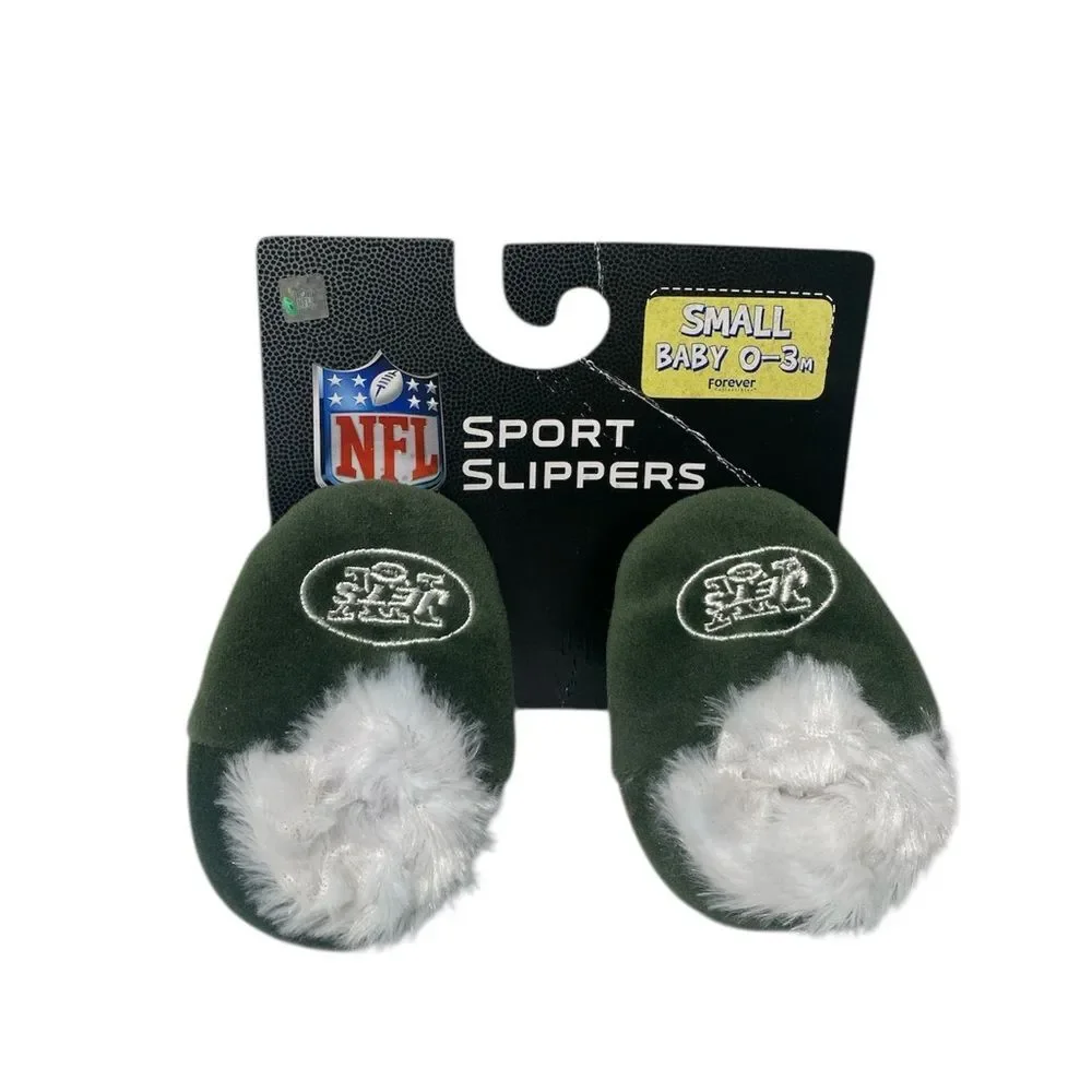 NFL New York Jets Baby Slippers 0–3 Months Infant Soft Plush Shoes